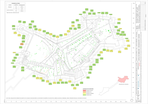 PLANO 13. CASTILLO DE GIBRALFARO DENOMINACIÓN Y LESIONES_banner_500px
